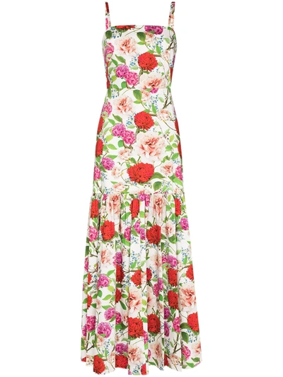 Borgo De Nor Womens Peony & Rose Cordelia Floral-print Cotton Maxi Dress 12 In Red
