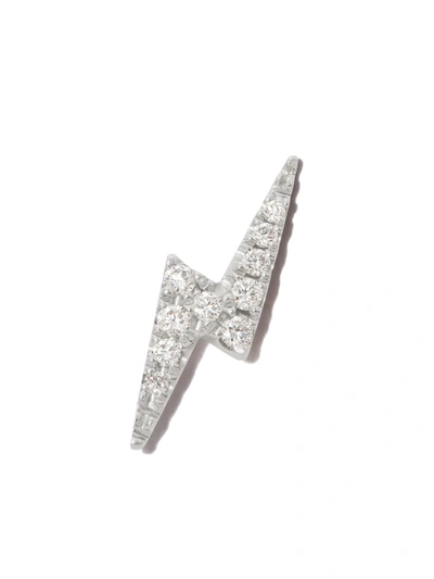 MARIA TASH 18KT WHITE GOLD LIGHTNING BOLT EARRING