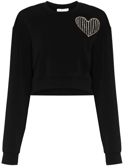 Area Crystal-embellished Cut-out Sweatshirt In Black