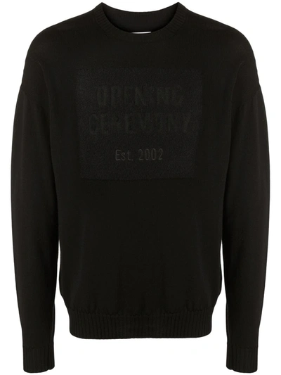 Opening Ceremony Box-logo Crew-neck Jumper In Schwarz