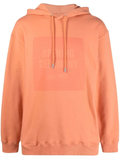 Opening Ceremony Box Logo Print Hoodie In Orange