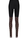 Marine Serre Crescent Moon-print Recycled-fibre Leggings In Schwarz