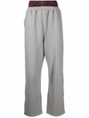 Balenciaga Trompe-l'oeil Double Waistband Sweatpants Red And Grey In Grau