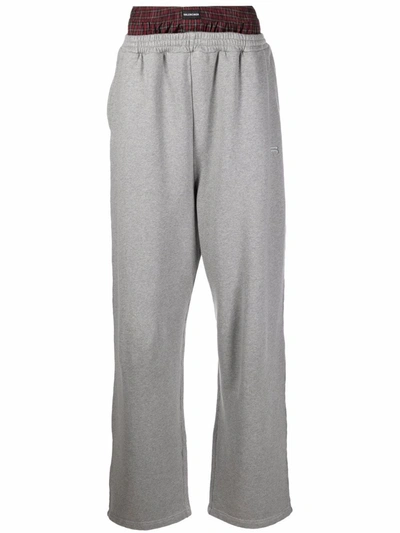Balenciaga Trompe-l'oeil Double Waistband Sweatpants Red And Grey
