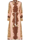 ALEMAIS URSULA BELTED WAIST MIDI DRESS