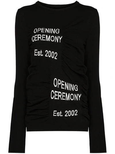 Opening Ceremony Box Logo Crew-neck Jumper In Black