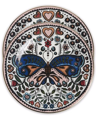 La Doublej Rebirth Set Of 2 Dessert Plates In Weiss