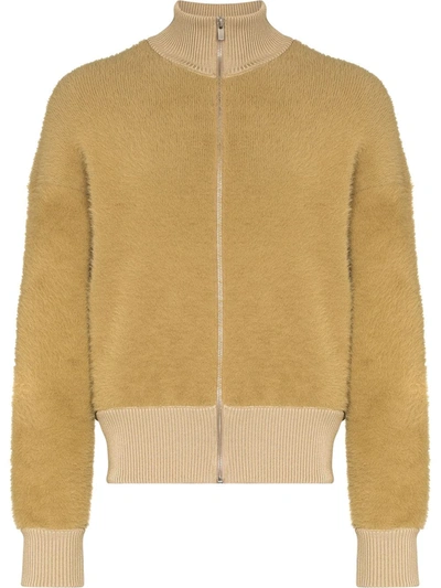 Jacquemus Textured-finish Zip-fastening Jumper In Beige