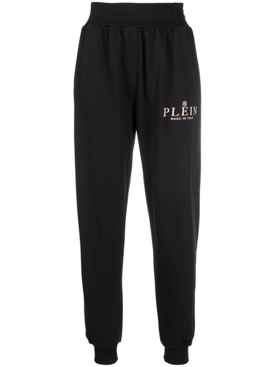 Philipp Plein Iconic Logo Trackpants In Schwarz