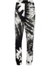 Philipp Plein Tie Dye Print Track Pants In Schwarz