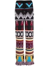 Philipp Plein Geometric-pattern Fringe Wool Trousers In Schwarz