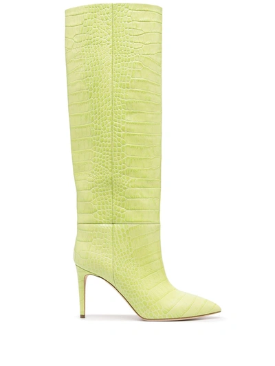 Paris Texas Knee High 85mm Stiletto Boots In Grün