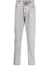 Brunello Cucinelli Stonewashed Straight-leg Jeans In Grau