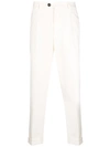Brunello Cucinelli Logo-embroidered Tapered Cotton Jeans In Weiss