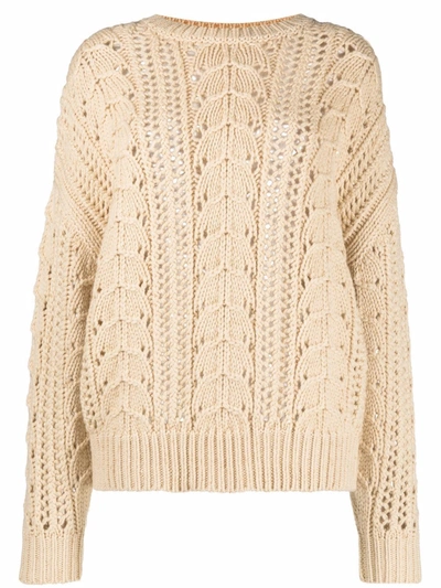 Brunello Cucinelli Cable-knit Cashmere Jumper In Gelb