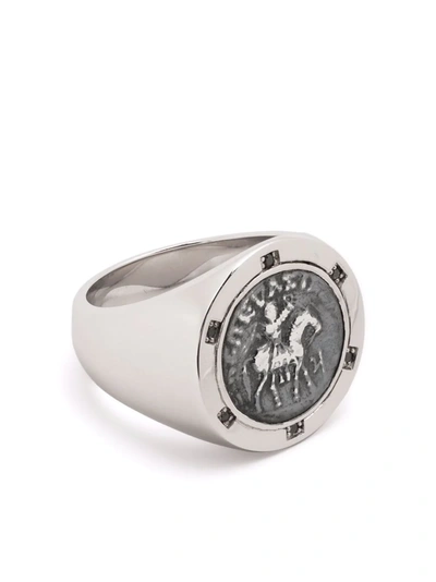 Tom Wood Coin Sterling Silver Signet Ring In Silber