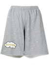 Natasha Zinko Happy Tuesday Distressed Cotton-blend Shorts In Grau