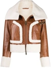 DSQUARED2 WIDE-NECK LEATHER JACKET