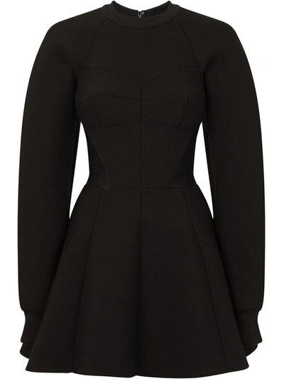 Dolce & Gabbana Flared Fitted-waistline Dress In Schwarz