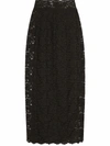 Dolce & Gabbana Sheer Lace Midi Skirt In Schwarz