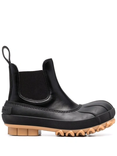 Stella Mccartney Faux Leather And Rubber Chelsea Boots In Black