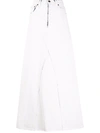 Maison Margiela High-waisted Denim Maxi Skirt In Weiss