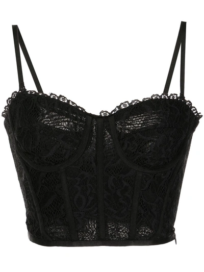 Jonathan Simkhai Standard Corrine Recycled Lace Bustier In Black