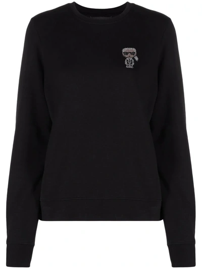 Karl Lagerfeld K/ikonic Studded Sweatshirt In Schwarz