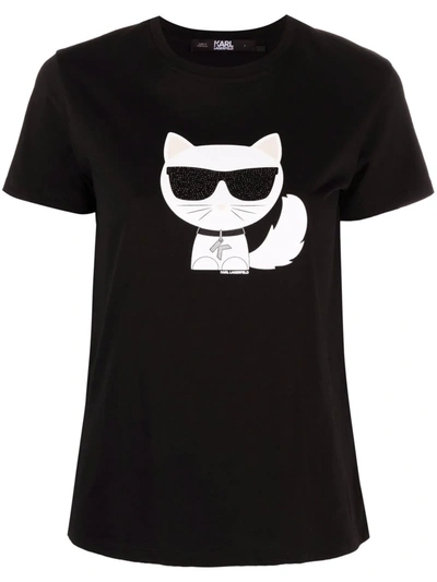 Karl Lagerfeld Choupette Graphic-print T-shirt In Schwarz
