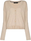 Lisa Yang Beige Cashmere 'the Abby' Cardigan In Nude
