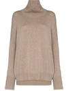 Lisa Yang Heidi Stone Roll-neck Cashmere Jumper In Nude