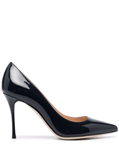 Sergio Rossi New Secret Pumps In Black Patent Calf Leather
