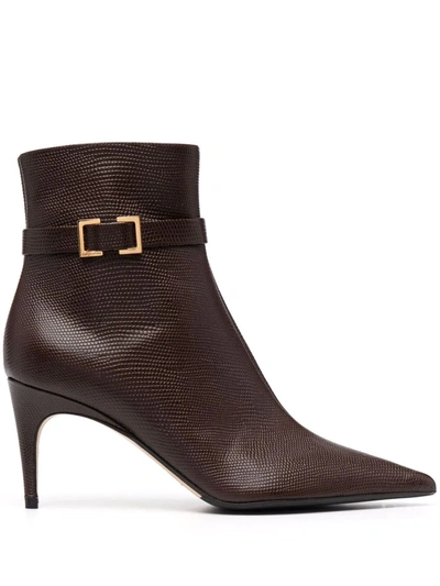 Sergio Rossi Sr Mini Prince 80mm Ankle Boots In Braun