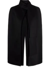 Valentino Wool-cashmere Cape Coat In Schwarz
