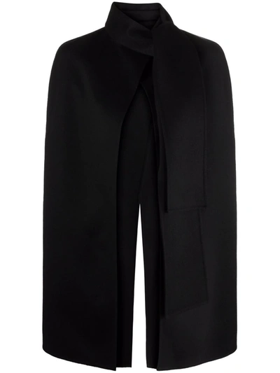 Valentino Wool-cashmere Cape Coat In Black