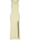 Reformation Bliss Rib High Slit Tank Dress In Green