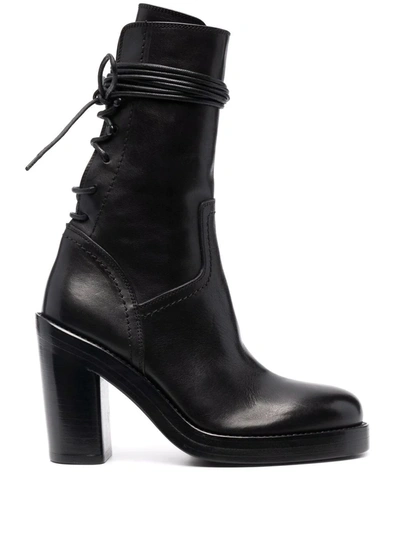 Ann Demeulemeester Henrica Leather Ankle Boots In Schwarz
