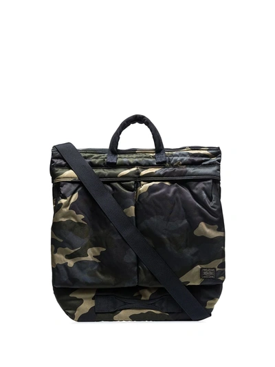 Porter-yoshida & Co Helmet Camouflage Tote Bag In Grün