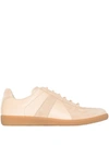 Maison Margiela Beige Comb Replica Panelled Leather Low-top Trainers Eur 40 / 6 Uk In Nude