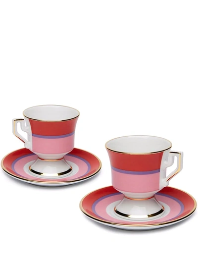 La Doublej 浓缩咖啡杯（两件装） In Pink,red