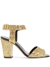 Giuseppe Zanotti Emmanuelle Glitter Heeled Sandals In Gold