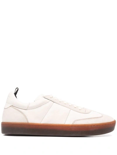 Officine Creative Embossed-logo Leather Sneakers In Neutrals