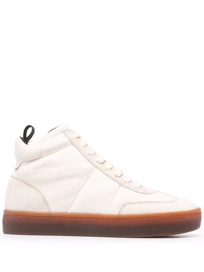 Officine Creative Kombined High-top Leather Trainers In Neutrals