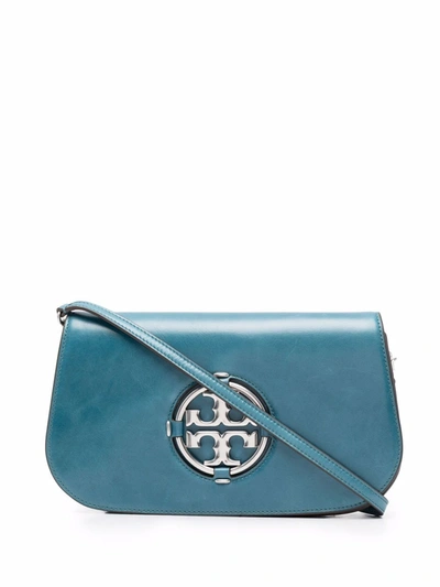 Tory Burch Miller Glazed Clutch Bag In Blau