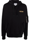 MOSCHINO LOGO-LETTERING COTTON HOODIE