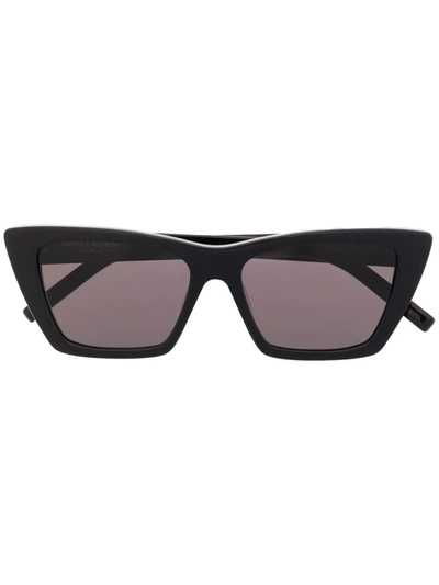 Saint Laurent Mica Cat-eye Acetate Sunglasses In Black