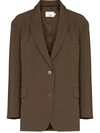 The Frankie Shop Bea Oversized Single-breasted Blazer In Nude
