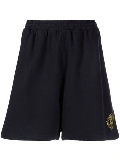 Balenciaga Logo-print Sweat Shorts In Black