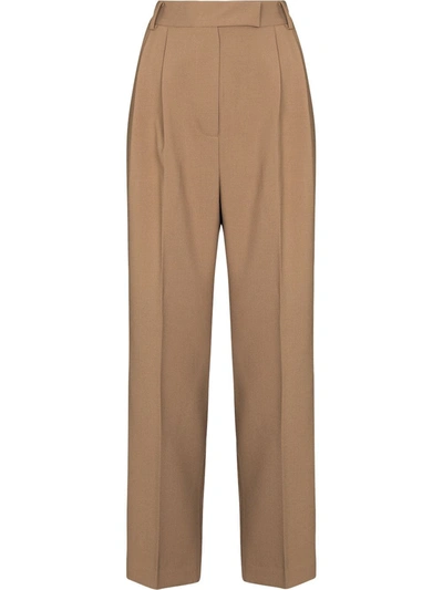 The Frankie Shop Womens Latte Bea High-rise Wide Woven Trousers M In Neutral