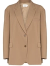 The Frankie Shop Bea Single-breasted Stretch-crepe Blazer Jacket In Nude